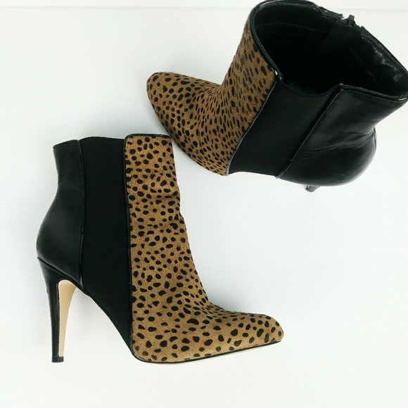 black and white animal print boots